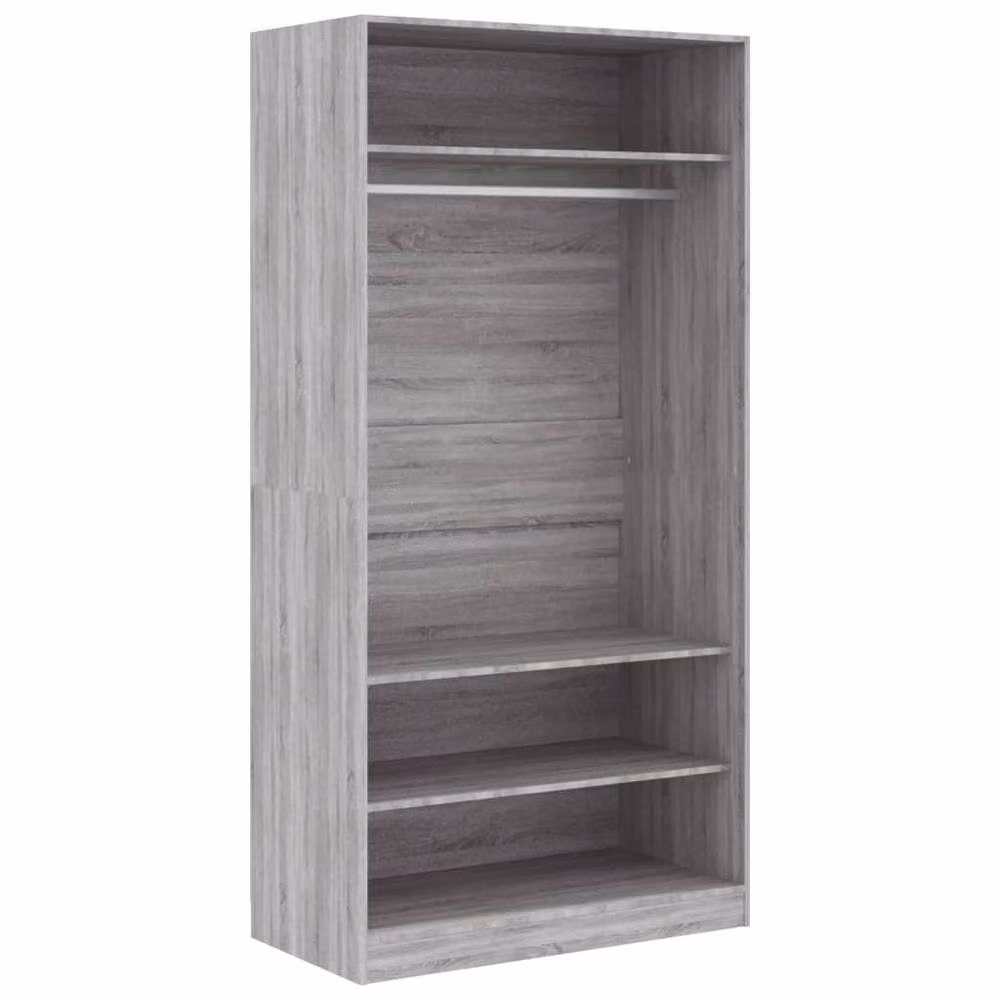 Berkfield Home Sonoma Grey Wardrobe in Engineered Wood W/D/H: 100 x 50 x 200 cm – 2