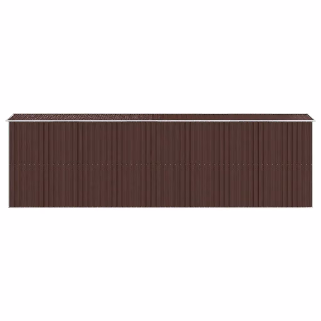 Berkfield Home Dark Brown Galvanised Steel Garden Shed with Sliding Gable Doors W/D/H: 192 x 689 x 223 cm – 4