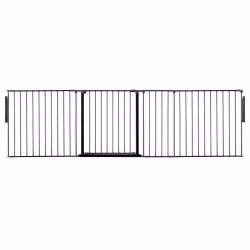 Safetots Premium Multi Panel Room Divider with Swing Door, Black, Width: 259 cm, Height: 70 cm