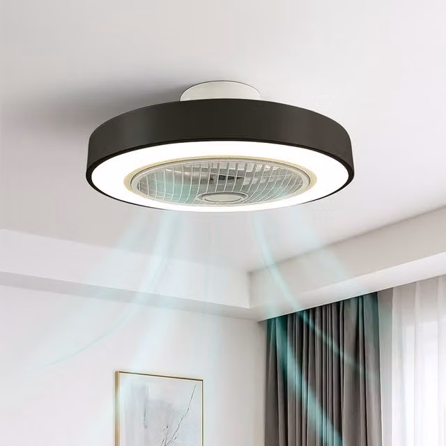 Jack Stonehouse Modern Dimmable LED Ceiling Fan Light with Remote Control, Black