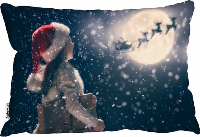 Benjamin Tate Design LTD Stylish Christmas Cushion for Children, Blue, Rectangular
