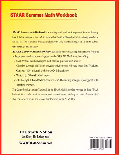 Math Notion STAAR Grade 8 Summer Math Workbook with Two Complete Practice Tests – 2