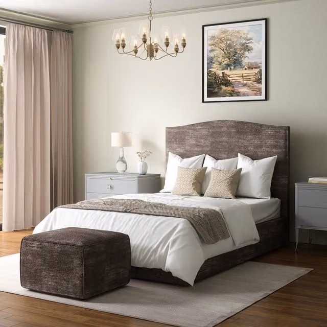 Hestia Living Modern Upholstered Ottoman Bed Frame with Lift Up Base, Brown, W/D/H: 180 x 200 cm