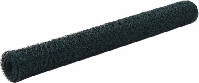 Berkfield Home Green PVC Coated Steel Chicken Wire Fence, 25 x 1.2 m – 1