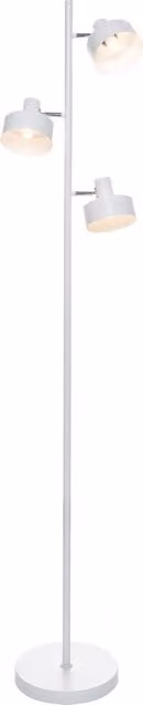 Litecraft Alyssa 3 Light Adjustable Task Floor Lamp in Chrome and White