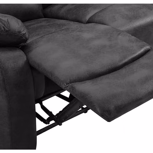 Home Detail Enoch Manual Recliner Armchair in Black Faux Leather – 3