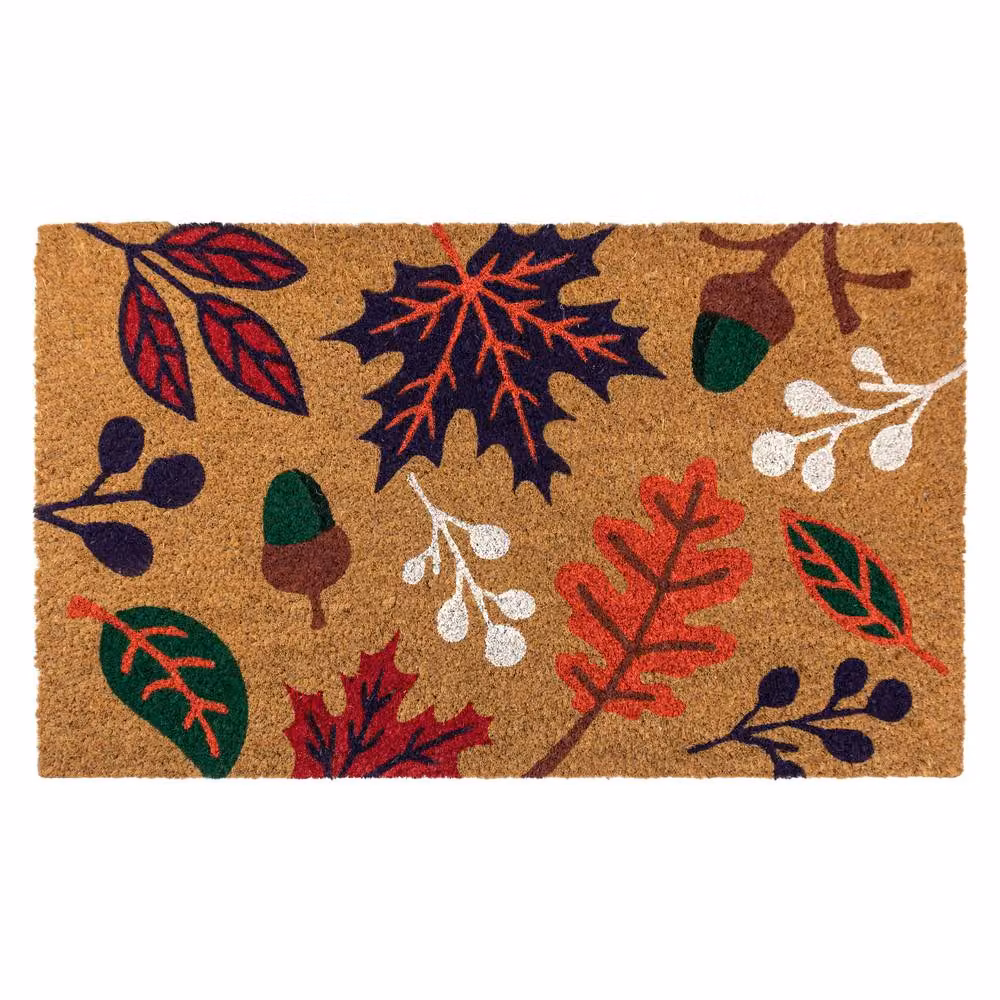 JVL Coir and PVC Backed Rectangular Doormat with Multicolour Nature Design, W: 45 cm, D: 75 cm – 2