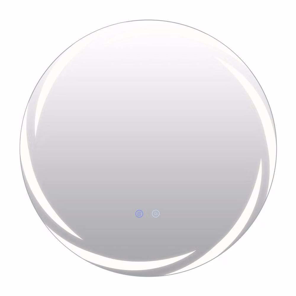 Costway Round LED Bathroom Mirror in White with Dimmable 3-Colour Touch Control – 5
