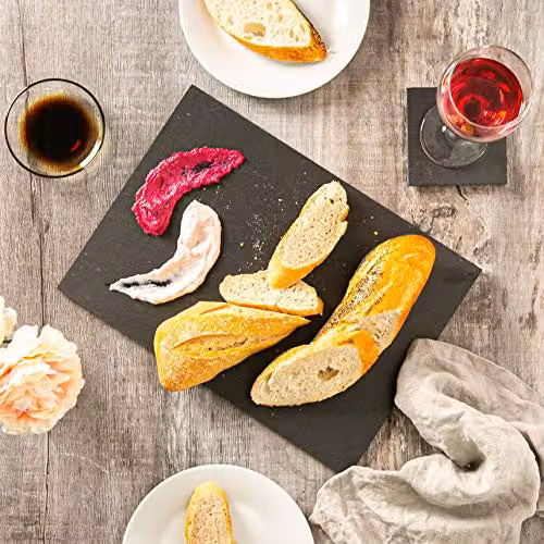 Argon Tableware Rectangular Black Slate Placemats, Pack of 6, W: 35 cm, D: 25 cm – 2