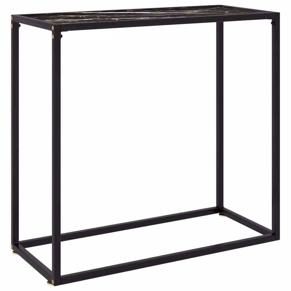 Berkfield Home Modern Black Console Table with Tempered Glass, W/D/H: 80 x 35 x 75 cm – 2