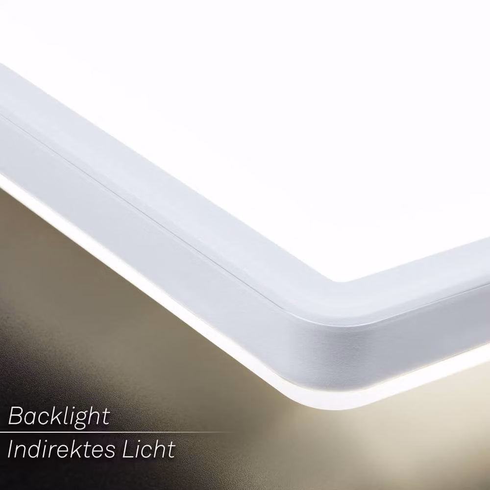 Briloner LED Square Ceiling Light, White, W/D/H: 19 x 19 x 3 cm – 4