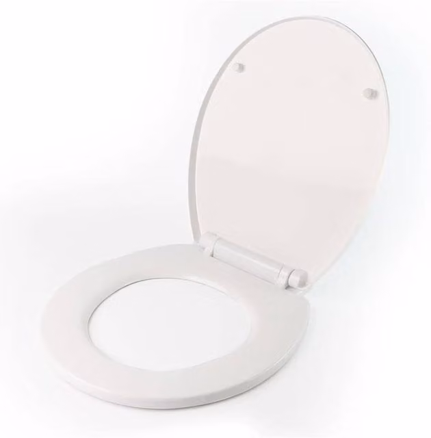 KORVIXA White Soft Close Toilet Seat Standard O Shape, W/D/H: 70 x 50 cm