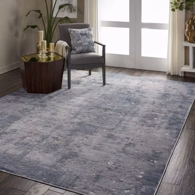The Rug Shop UK Modern Abstract Stain-Resistant Area Rug in Grey, W: 280 cm, D: 380 cm