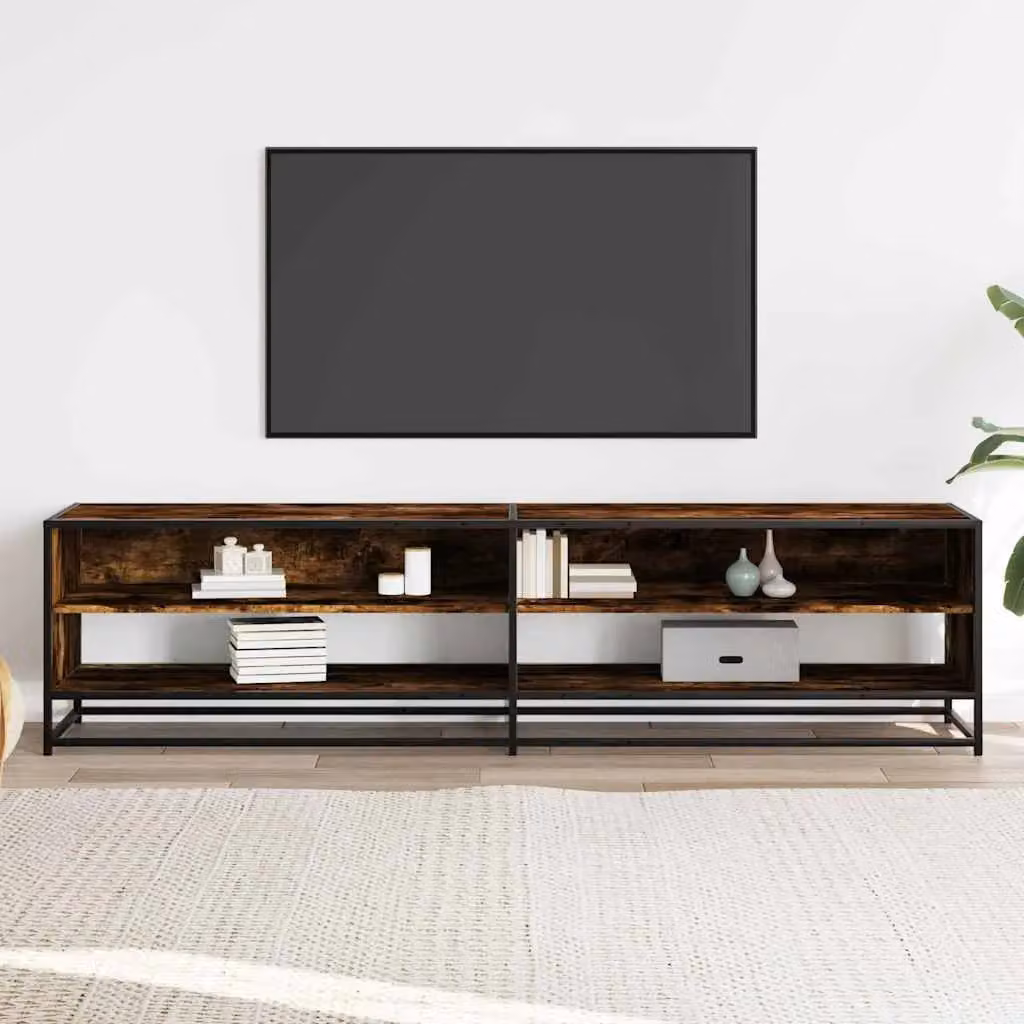Berkfield Home TV Cabinet in Smoked Oak Brown, W: 180.5 cm, D: 46 cm, H: 46 cm – 3