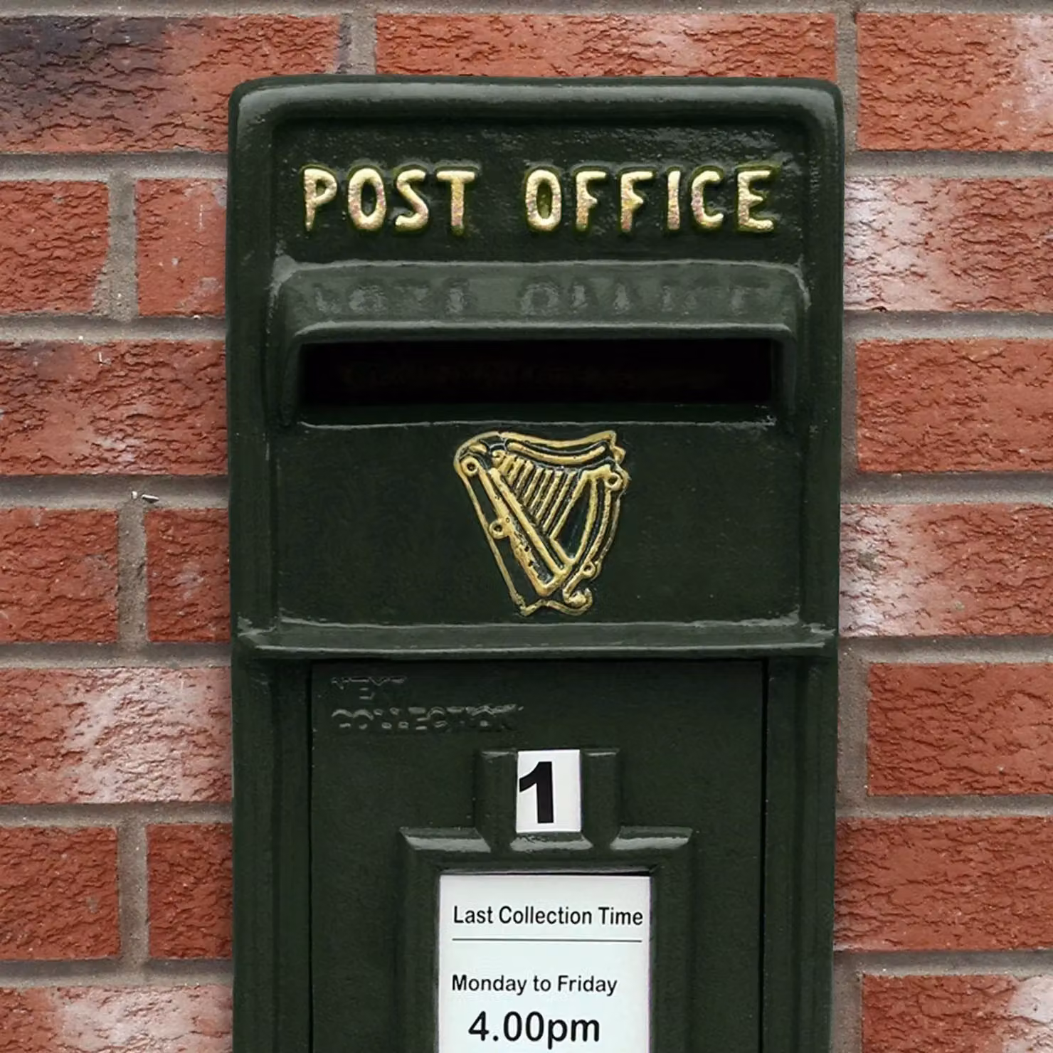 Monstershop Green Vintage Cast Iron Irish Post Box with Freestanding Stand – 2