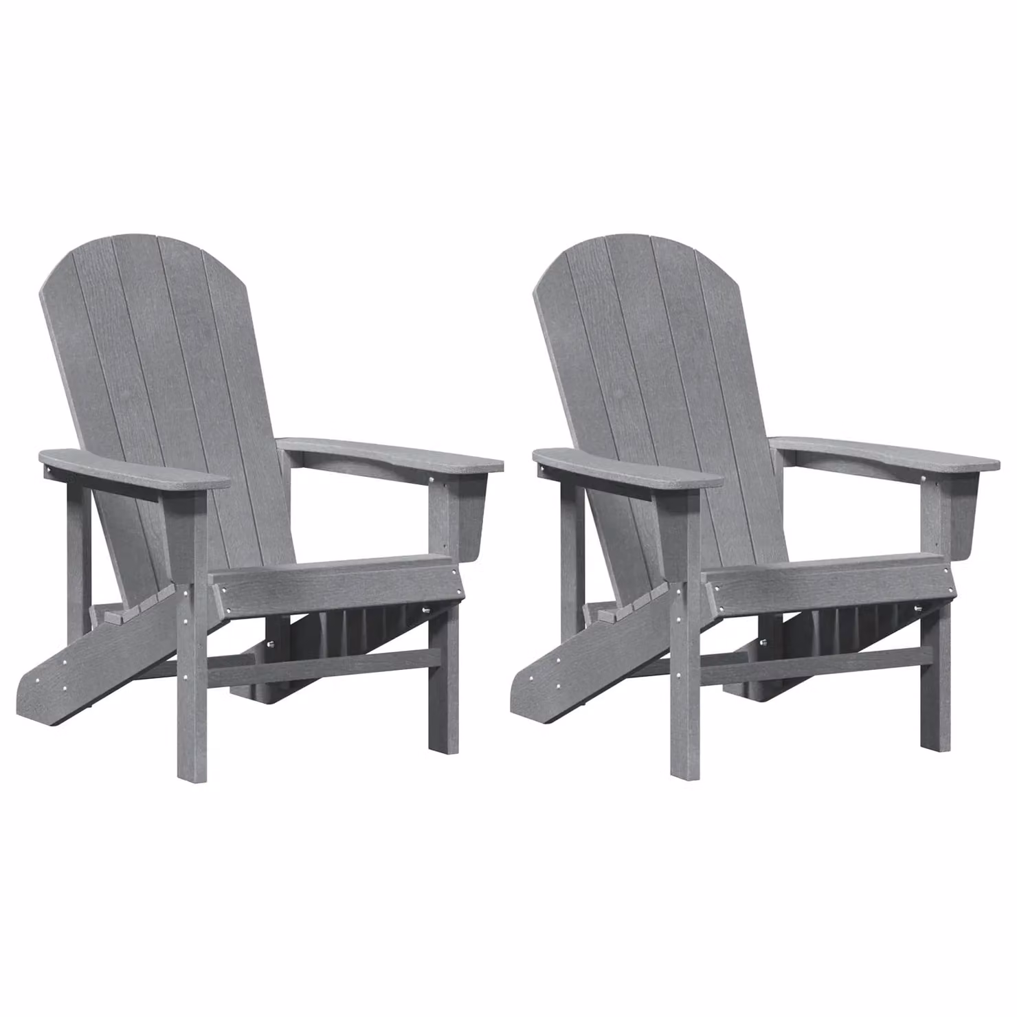 Berkfield Home Adirondack Chairs, 2 Piece Set, Light Grey, W/D/H: 74 x 82 x 90 cm – 2