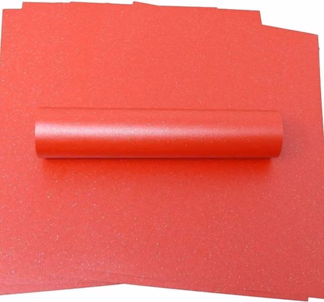 Syntego Pack of 10 Red Sparkle Construction Paper