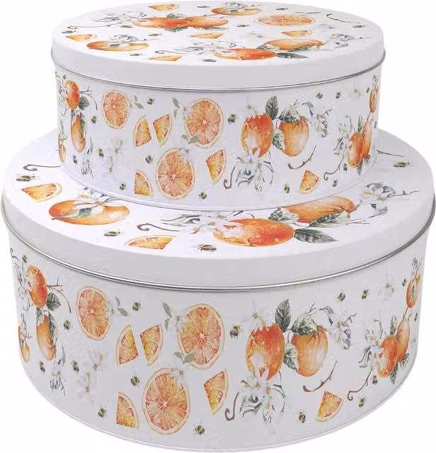 Purely Home Round Multicoloured Cake Tin Set