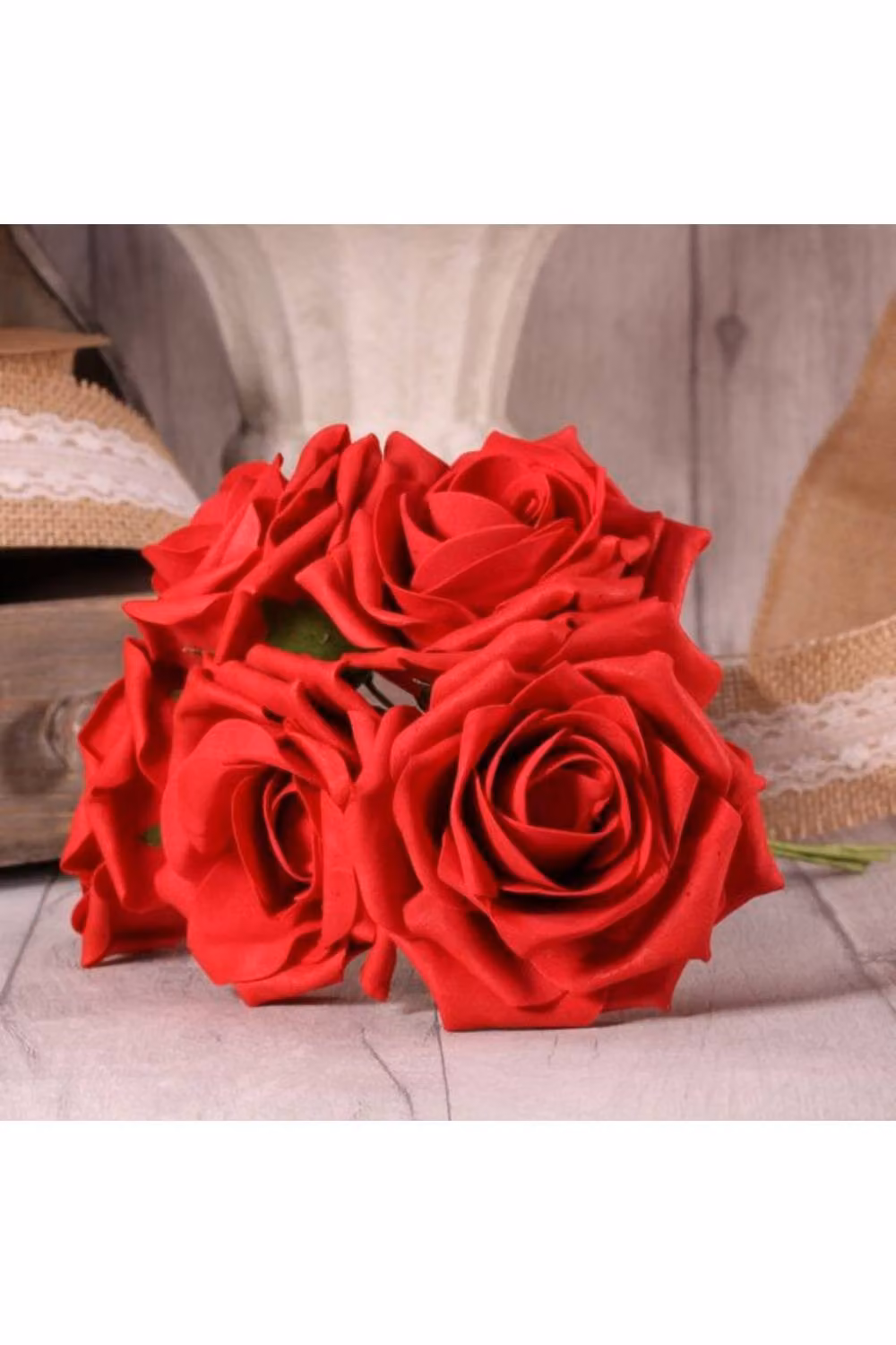KDMD 2 Pack of Red Foam Open Tea Roses – 2