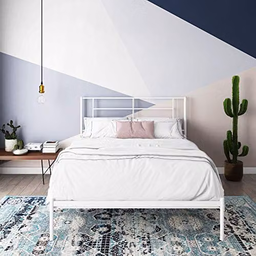 DHP Jensen Modern Metal Bed in White, King Size 180 x 200 cm – 4