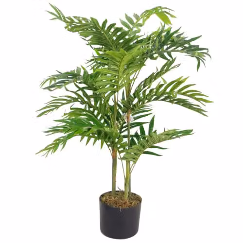 Leaf Premium Artificial Mini Palm Tree with Pot, Green, Height: 80 cm