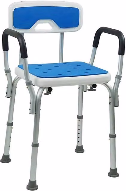 Havendro Adjustable Blue Shower Chair for Elderly and Disabled with 120kg Capacity – 1