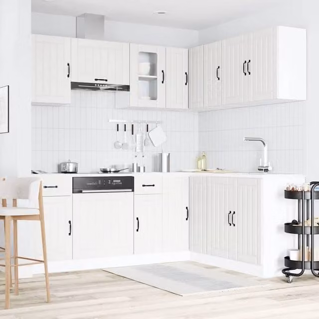 Berkfield Home Kalmar 11 Piece Kitchen Cabinet Set in White Engineered Wood