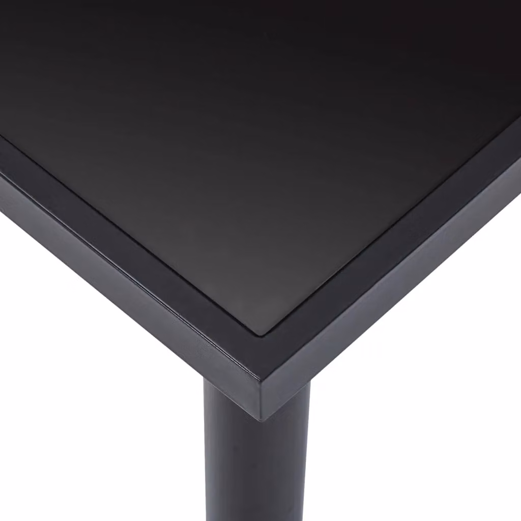 Berkfield Home Black Rectangular Dining Table with Tempered Glass Top, W/D/H: 140 x 70 x 75 cm – 3