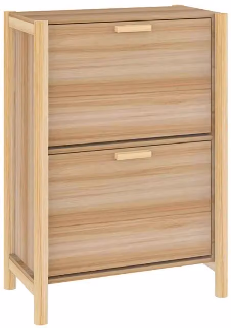 Berkfield Home Brown Engineered Wood Shoe Cabinet W/D/H: 57.5 x 33 x 80 cm