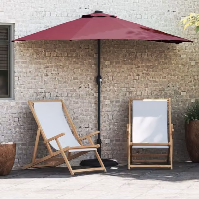 Berkfield Home Garden Parasol in Bordeaux Red with Aluminium Frame and Polyester Fabric – 1