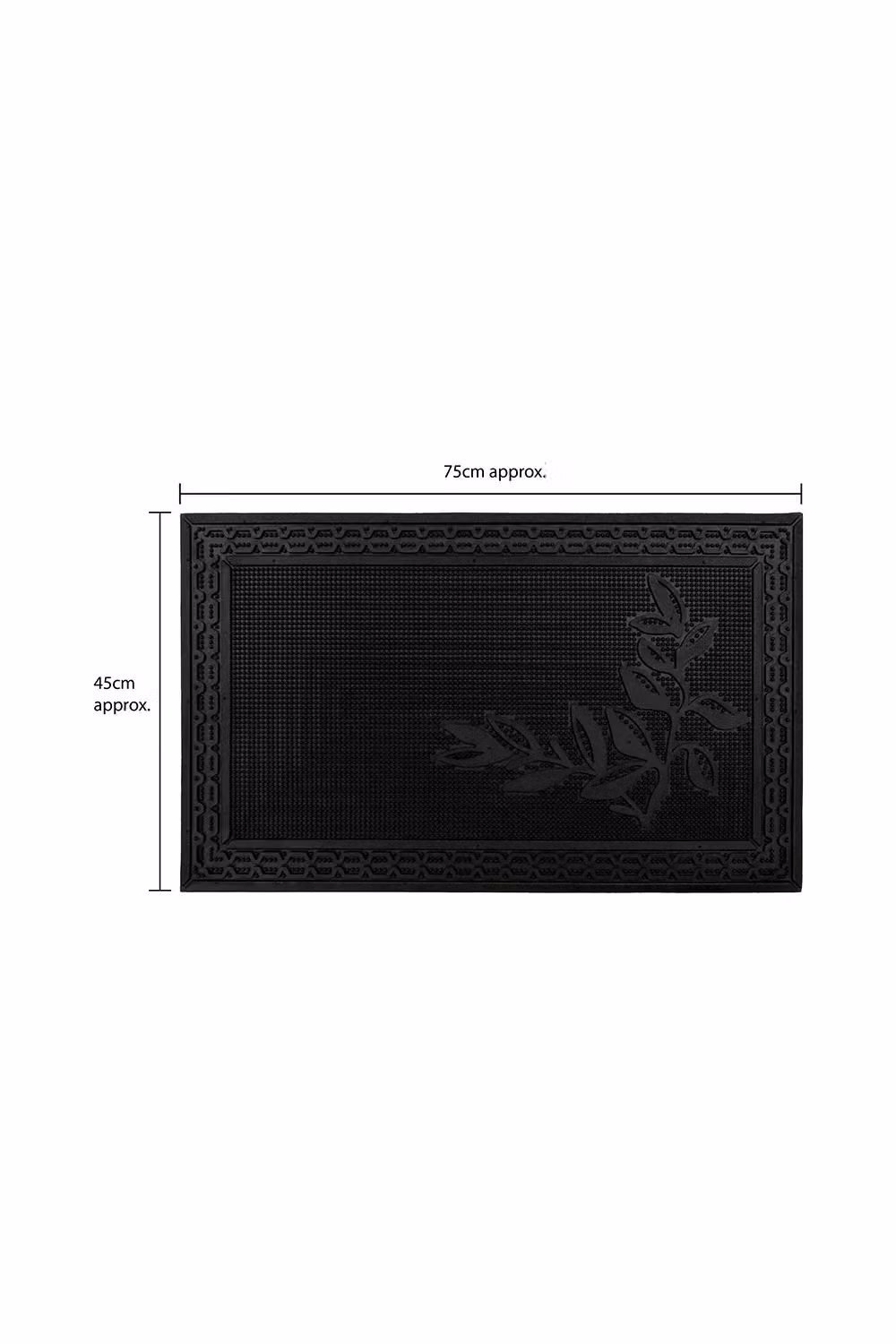 JVL Black Rubber Pin Foliage Scraper Doormat, W: 45 cm, L: 75 cm – 8