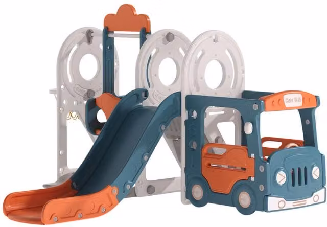 Kidkid 3-in-1 Toddler Slide, Swing and Hoop Set in Orange