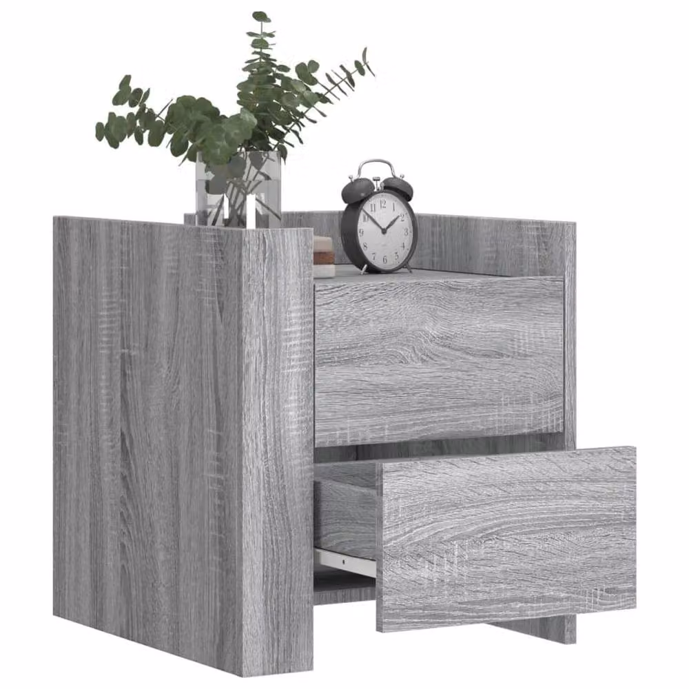 Berkfield Home Grey Sonoma Bedside Cabinet in Engineered Wood W/D/H: 45 x 50 x 50 cm – 3