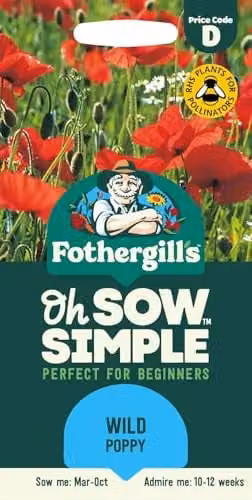 Mr Fothergill's Oh Sow Simple Wildflower Poppy Mixed Colour Flower Seeds – 1