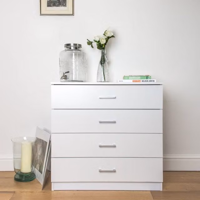 Home Treats White Wooden Chest of Drawers