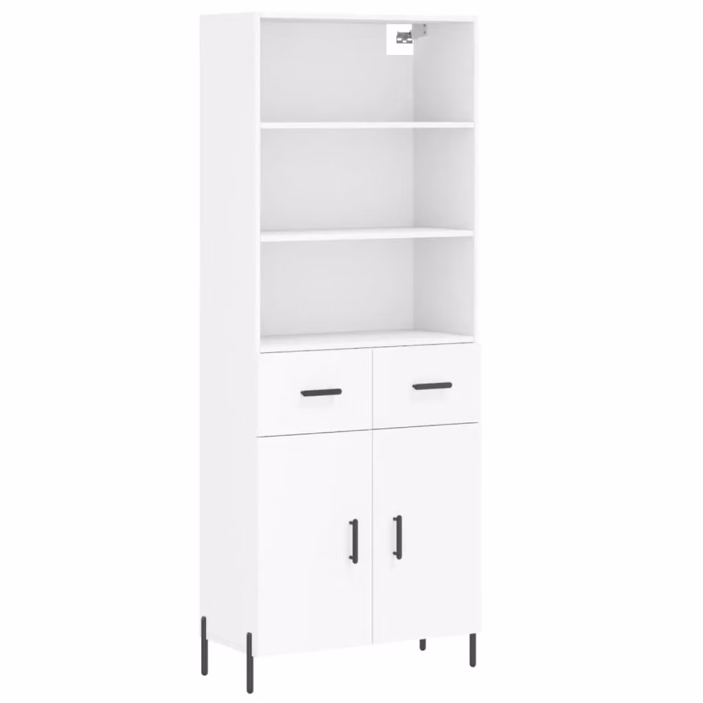 Berkfield Home Modern White Matt Highboard W/D/H: 69.5 x 34 x 180 cm – 2