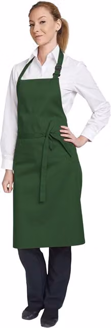 Dennys Multicoloured Bib Apron, Bottle Green, Pack of 2, W/H: 71.12 x 91.44 cm – 1