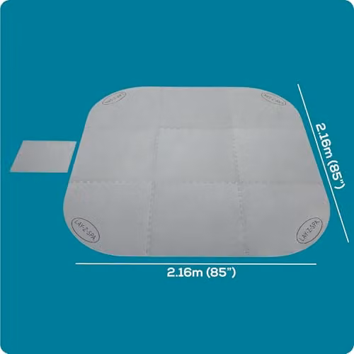 Bestway Lay-Z-Spa Square Foam Floor Protector and Insulation Mat, Grey, W/D: 216 x 216 cm – 4