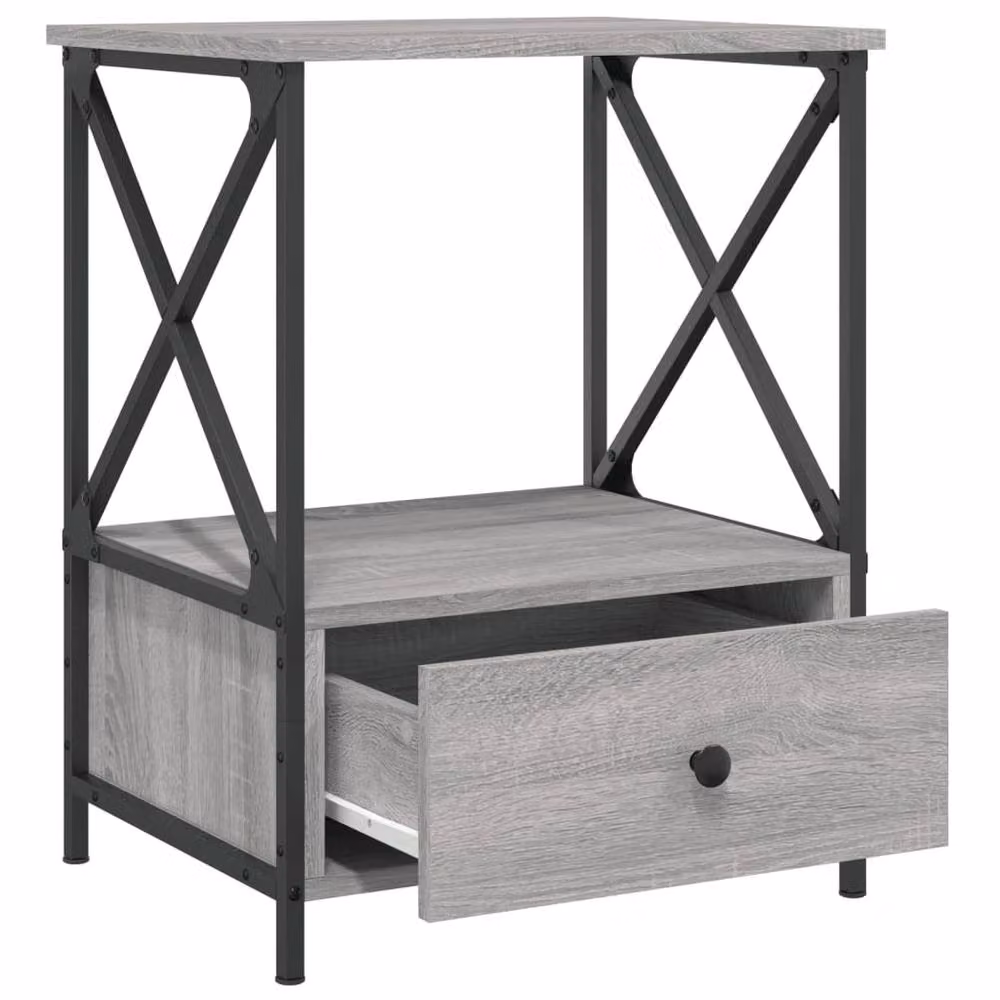 Berkfield Home Set of 2 Grey Sonoma Bedside Tables, W/D/H: 50 x 41 x 65 cm – 4