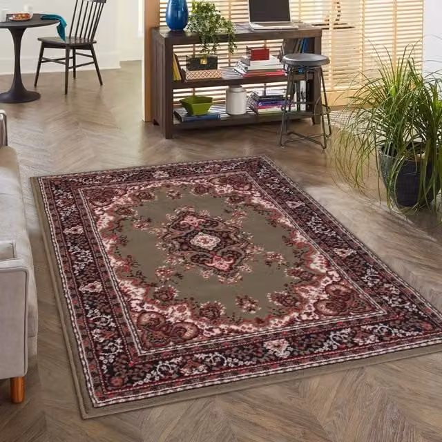 DS Living Classic Oriental Green Rectangular Rug, W: 80 cm x L: 150 cm