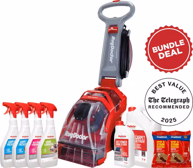 Rug Doctor Deep Carpet Cleaner and Odour Remover Bundle in Red