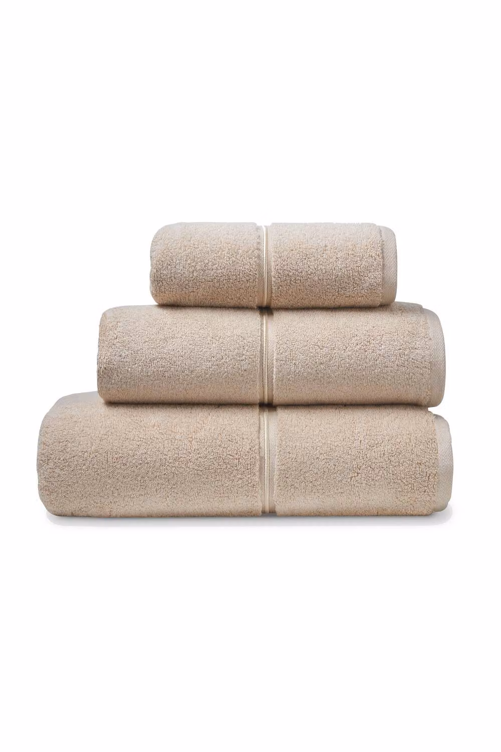 Bianca Zero Twist Satin Stitch Cotton Hand Towel in Sand/Beige, W: 50 cm x H: 90 cm – 3