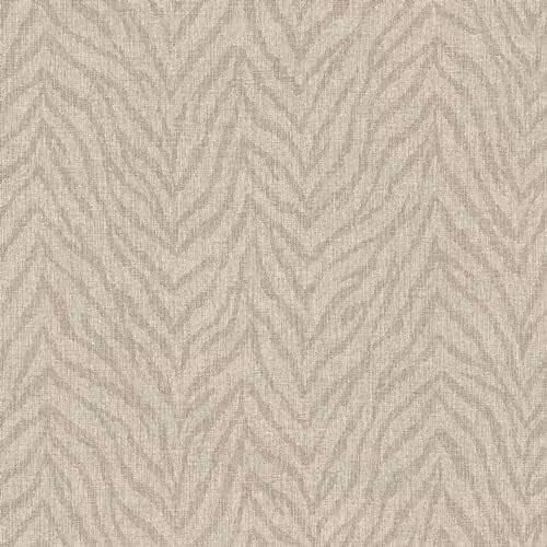 Grandeco Attitude Distressed Zebra Print Effect Blown Vinyl Wallpaper in Grey, Brown and Beige