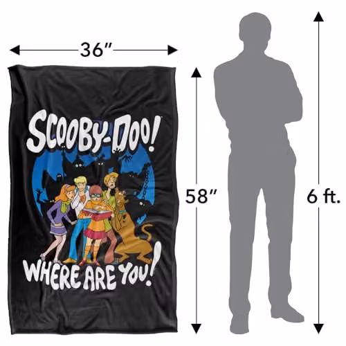 LOGOVISION Scooby Doo Ghost Silhouettes Super Soft Fleece Throw Blanket, Multicolour – 4