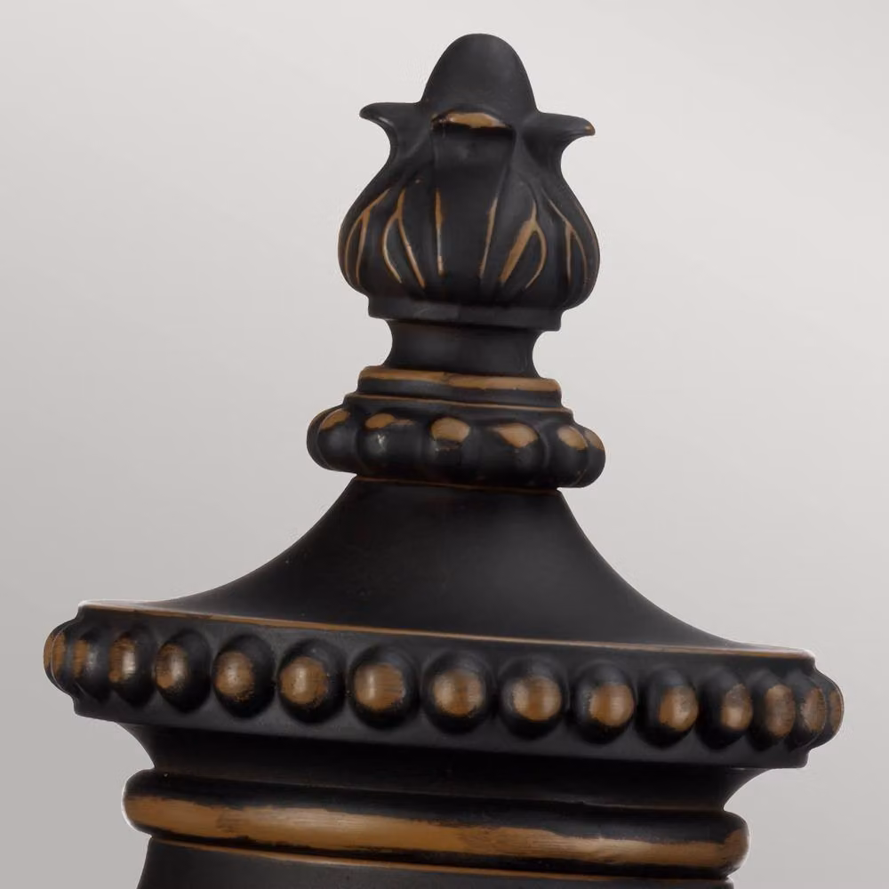Netlighting Luverne Outdoor Pedestal Lantern in Rubbed Bronze and Brown with Transparent Glass, IP44, E27 – 2