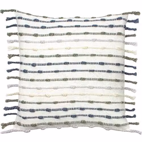 Riva Home Dotted Boho Square Cushion in White and Grey, W/D/H: 45 x 45 x 45 cm