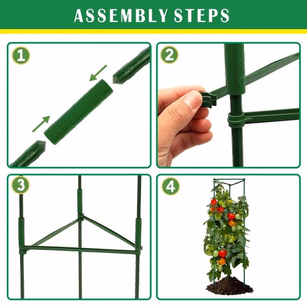 NESTLUNE 3-Piece Green Metal Conical Obelisk Garden Plant Support Brackets, Height: 100 cm, Width: 15 cm, Depth: 15 cm – 2
