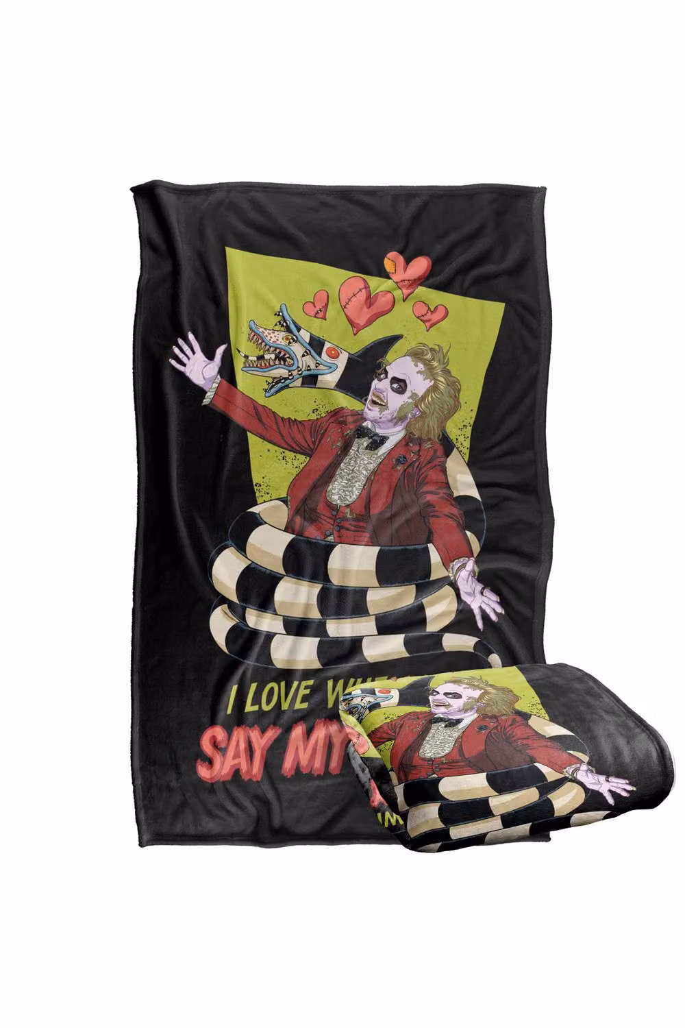 LOGOVISION Beetlejuice Valentine Sandworm Super Soft Fleece Throw Blanket, Multicolour, W: 152 cm, D: 127 cm – 7