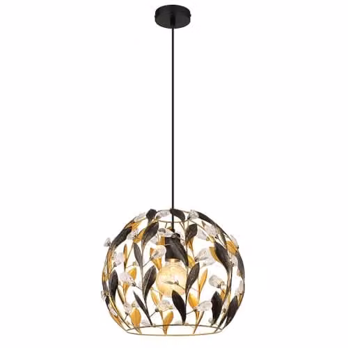 Globo Lighting Modern Round Metal Pendant Light in Gold and Black, Diameter: 40 cm – 1