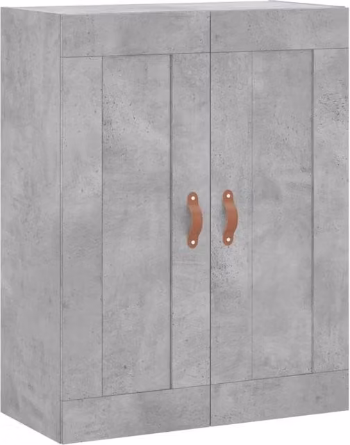 Berkfield Home Wall Mounted Cabinet in Concrete Grey, W/D/H: 69.5 x 34 x 90 cm